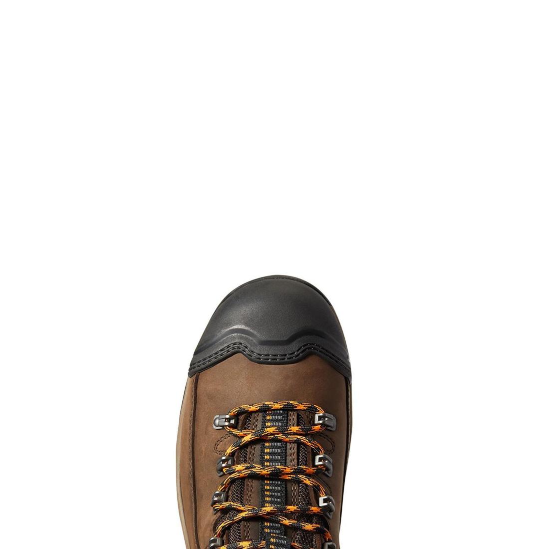 Ariat Endeavor 8 inch Carbon-Toe Waterproof Work Boot Chocolate Brown Medial