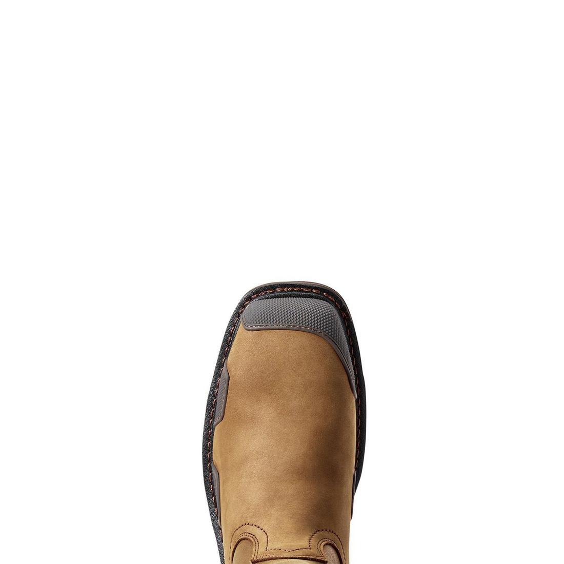 Ariat OverDrive Composite-Toe Wide Square Toe Work Boot Alamo Brown Upper