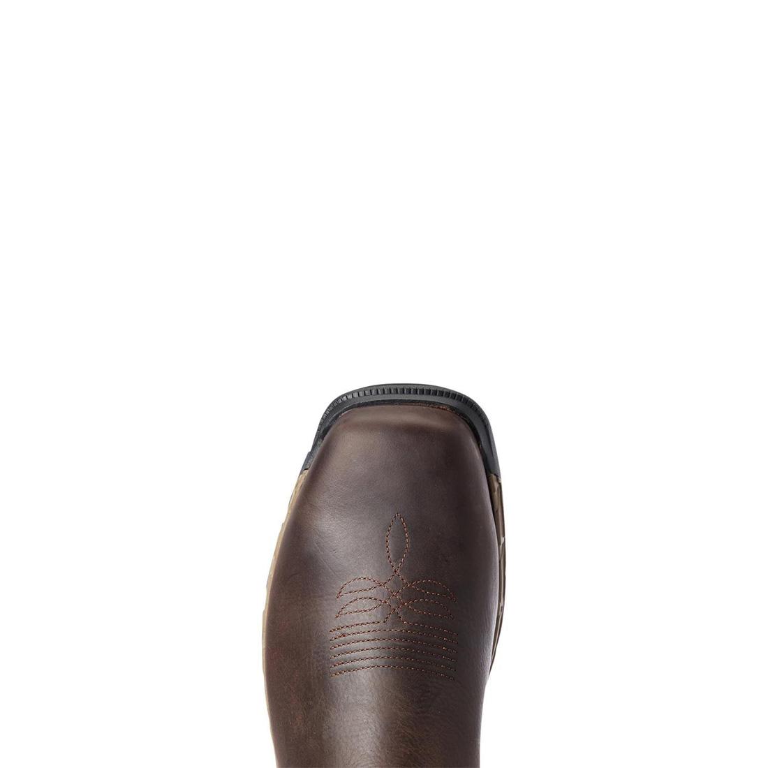 Ariat Rebar Flex Composite-Toe Waterproof Western Work Boot Dark Brown Upper