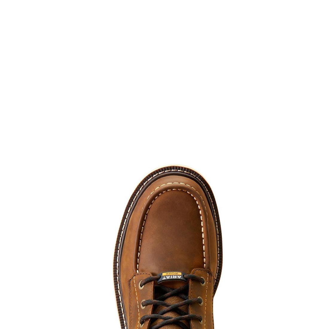 Ariat Rebar Lift 8 inch Composite-Toe Waterproof Work Boot Distressed Brown Upper