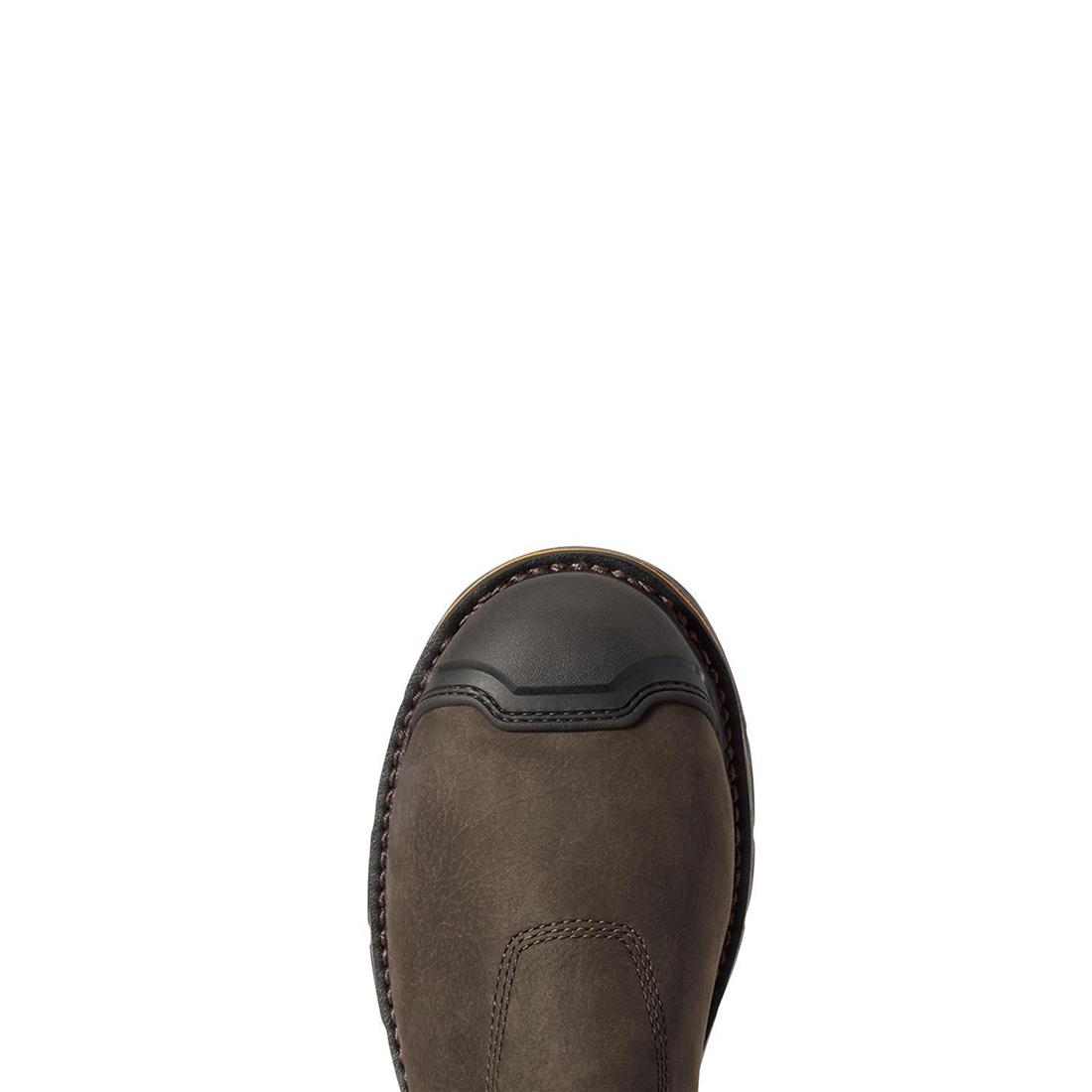Ariat Stump Jumper Composite-Toe Waterproof Pull-On Work Boot Iron Coffee Upper