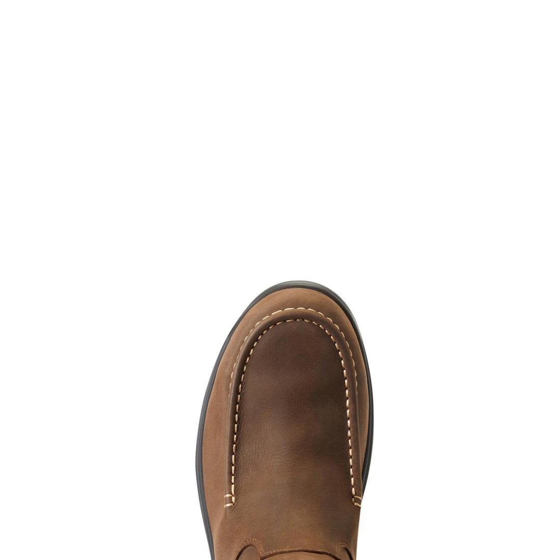 Ariat Turbo Carbon-Toe Waterproof Moc Toe Work Boot Mocha Upper