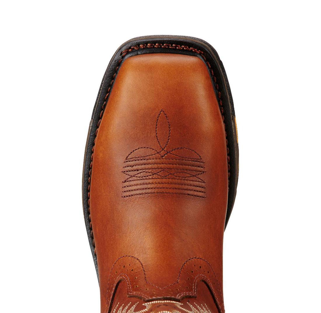 Ariat WorkHog Composite-Toe CSA Waterproof Wide Square Toe Work Boot Dark Copper Upper