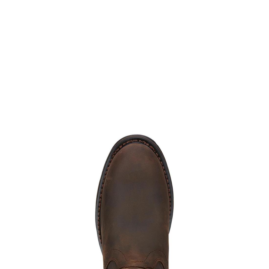 Ariat WorkHog Composite-Toe Waterproof Work Boot Oily Distressed Brown Upper