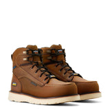 Rebar 6 inch Composite-Toe Waterproof Moc Toe Wedge Work Boot Distressed Brown