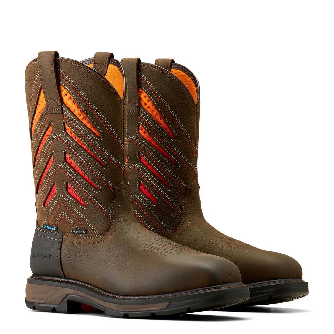 WorkHog XT VentTEK Waterproof Carbon-Toe Work Boot Iron Coffee