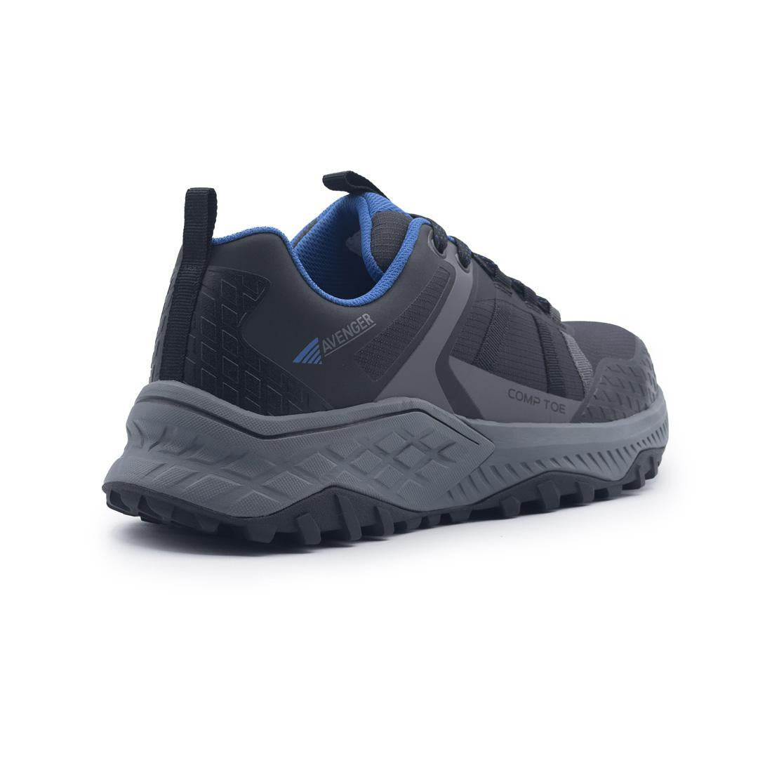 Avenger Aero Trail Composite Toe Work Shoes – Black/Blue A1220 Front Image