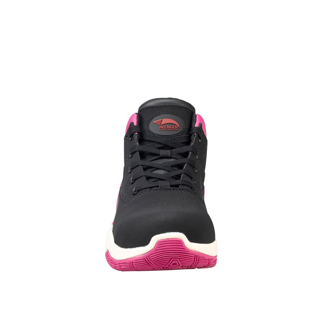 Avenger Reaction Women’s Aluminum Toe Work Boots – Black/Pink A1001 Front Image