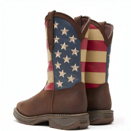 Durango Rebel Steel Toe Flag Western Flag Boot Heel