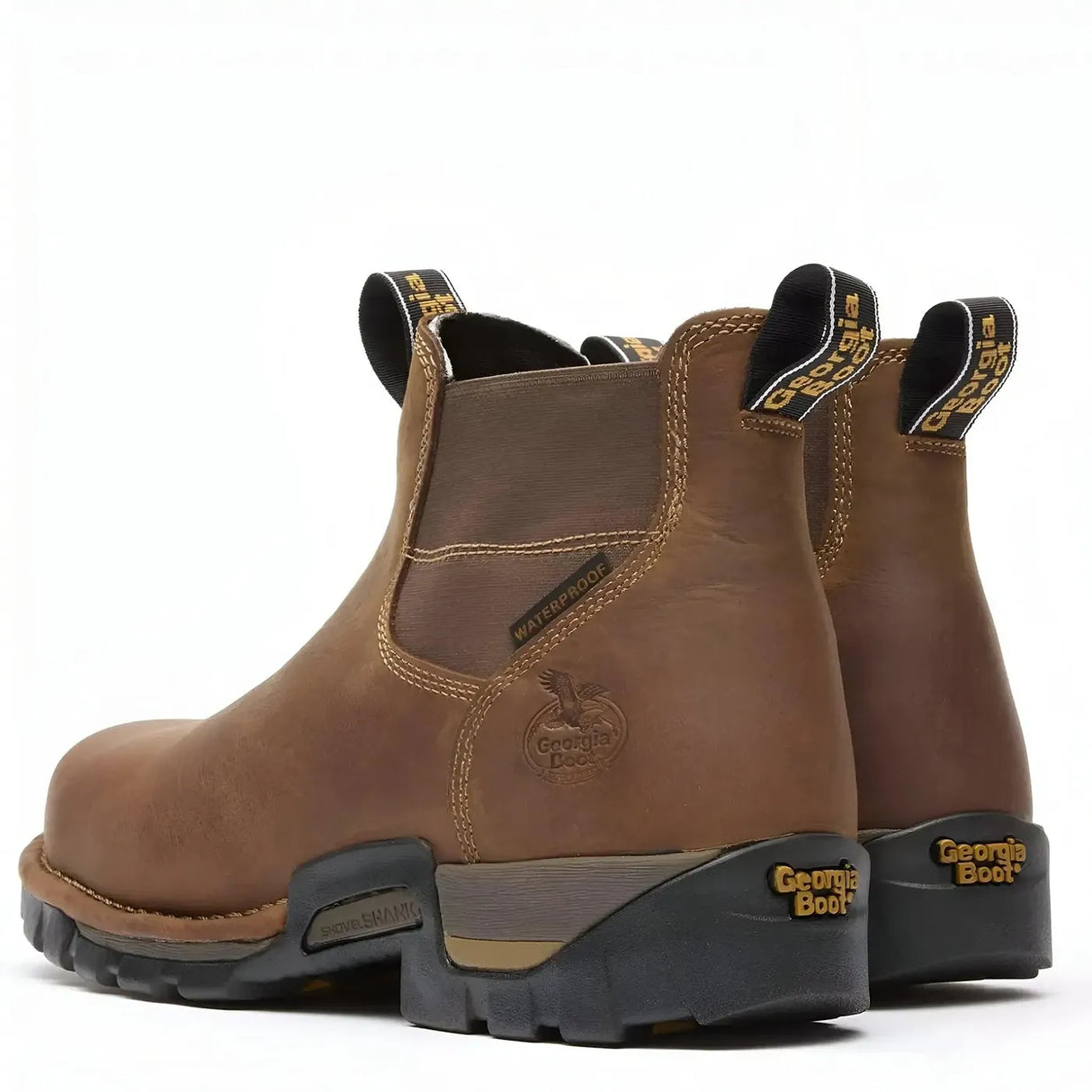 Georgia Boot Eagle One Steel Toe Waterproof Chelsea Work Boot Heel