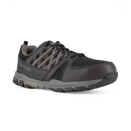 Reebok Women's Sublite Steel Toe Shoe Black with Grey RB416 details