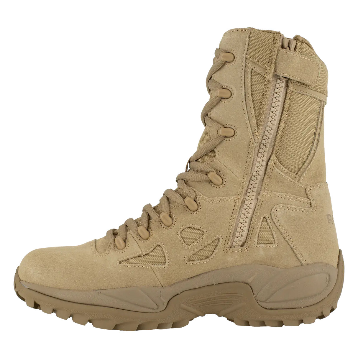 Reebok Work-Rapid Response Rb Military 8 In Soft Toe Desert Tan Side Zip-Steel Toes-4