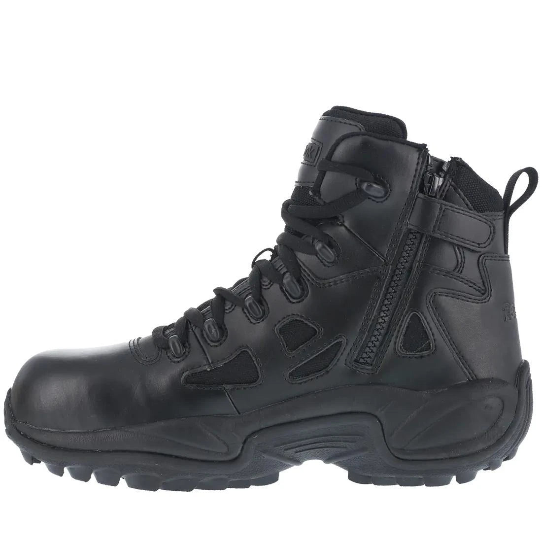 Reebok Work-Rapid Response Rb Tactical Black 6" Composite Toe Stealth Boot with Side Zipper-Steel Toes-5