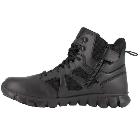 Reebok Work-Sublite Cushion Tactical Black 6" Stealth Soft Toe Boot with Side Zipper-Steel Toes-4