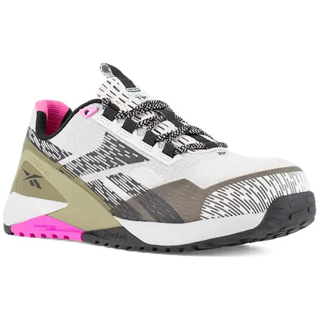 Reebok Work-Women's Nano X1 Adventure Work Athletic Composite Toe Silver, Army Green, and Pink-Steel Toes-4