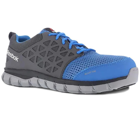 Reebok Work-Women's Sublite Cushion Work Athletic Alloy Toe Grey And Blue-Steel Toes-4