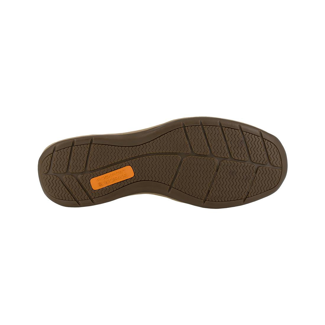 Rockport Works Sailing Club Steel-Toe Int Metgaurd Slip On Work Shoe Brown RK6734 Hero Image