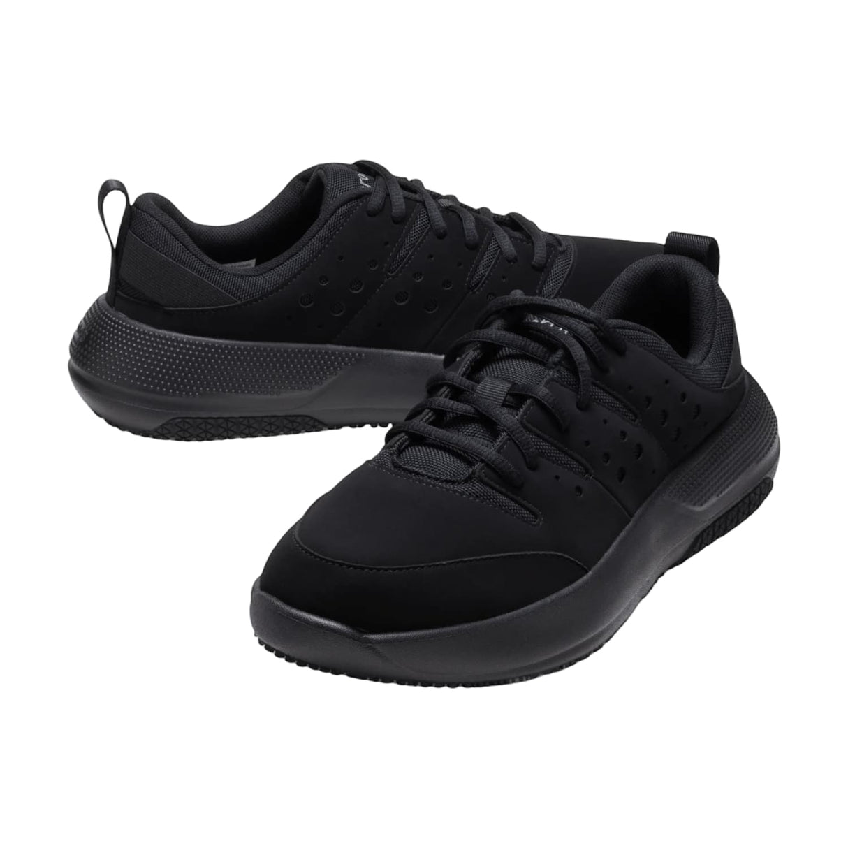 Crocs Men's On the Clock Slip Resistant Sneaker Black medial