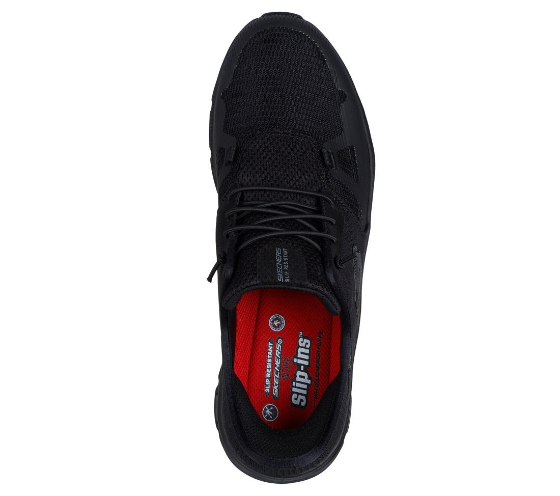 Skechers Work Glide Step Pro Sr Slip Resistant Shoe Black 200337/BLK Heel Image