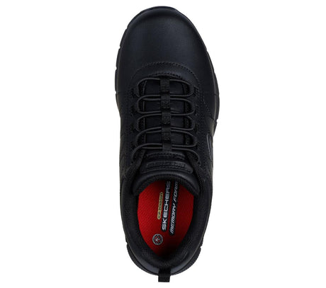 Skechers Work Nampa Beja Slip Resistant Shoe Black 108214/BLK Heel Image