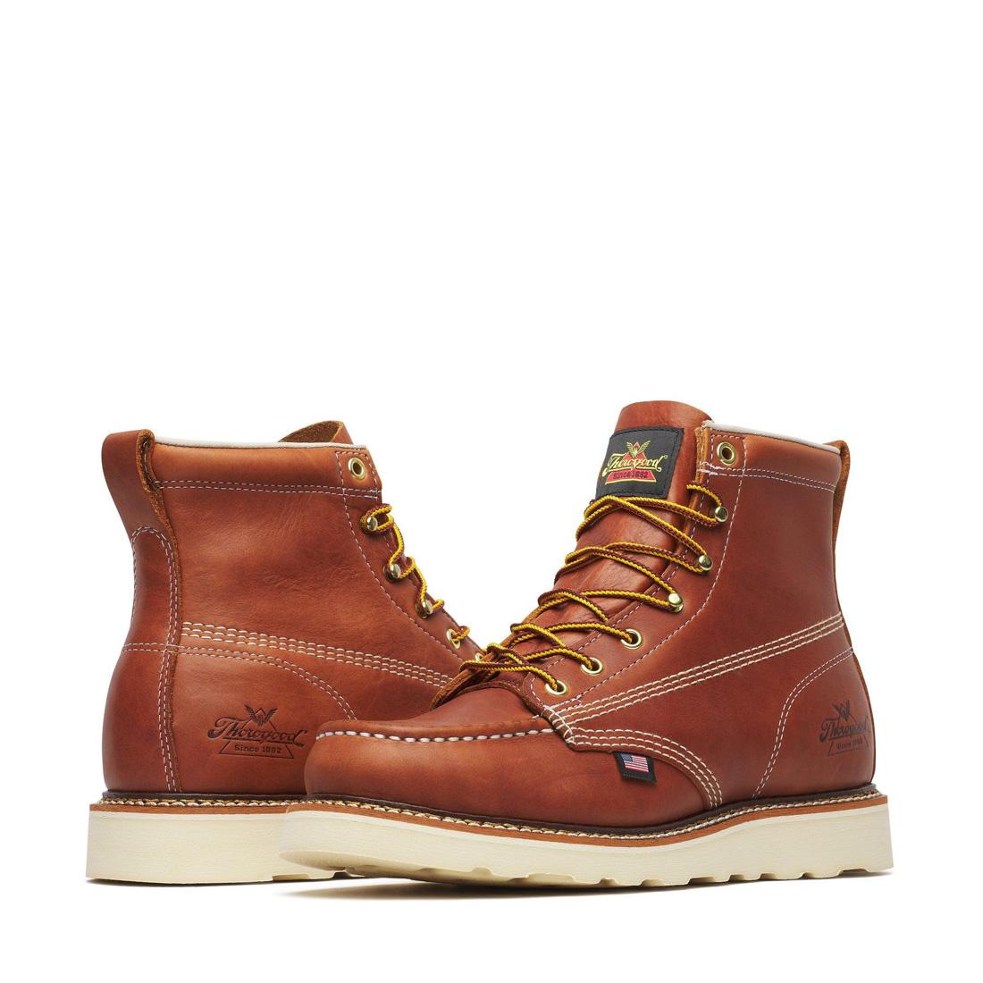 Thorogood American Heritage 6" Moc Toe Boot Maxwear Wedge Tobacco 814-4200 Image 2