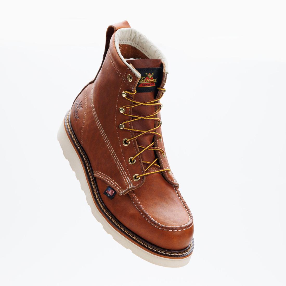 Thorogood American Heritage 6" Moc Toe Boot Maxwear Wedge Tobacco 814-4200 Image 4