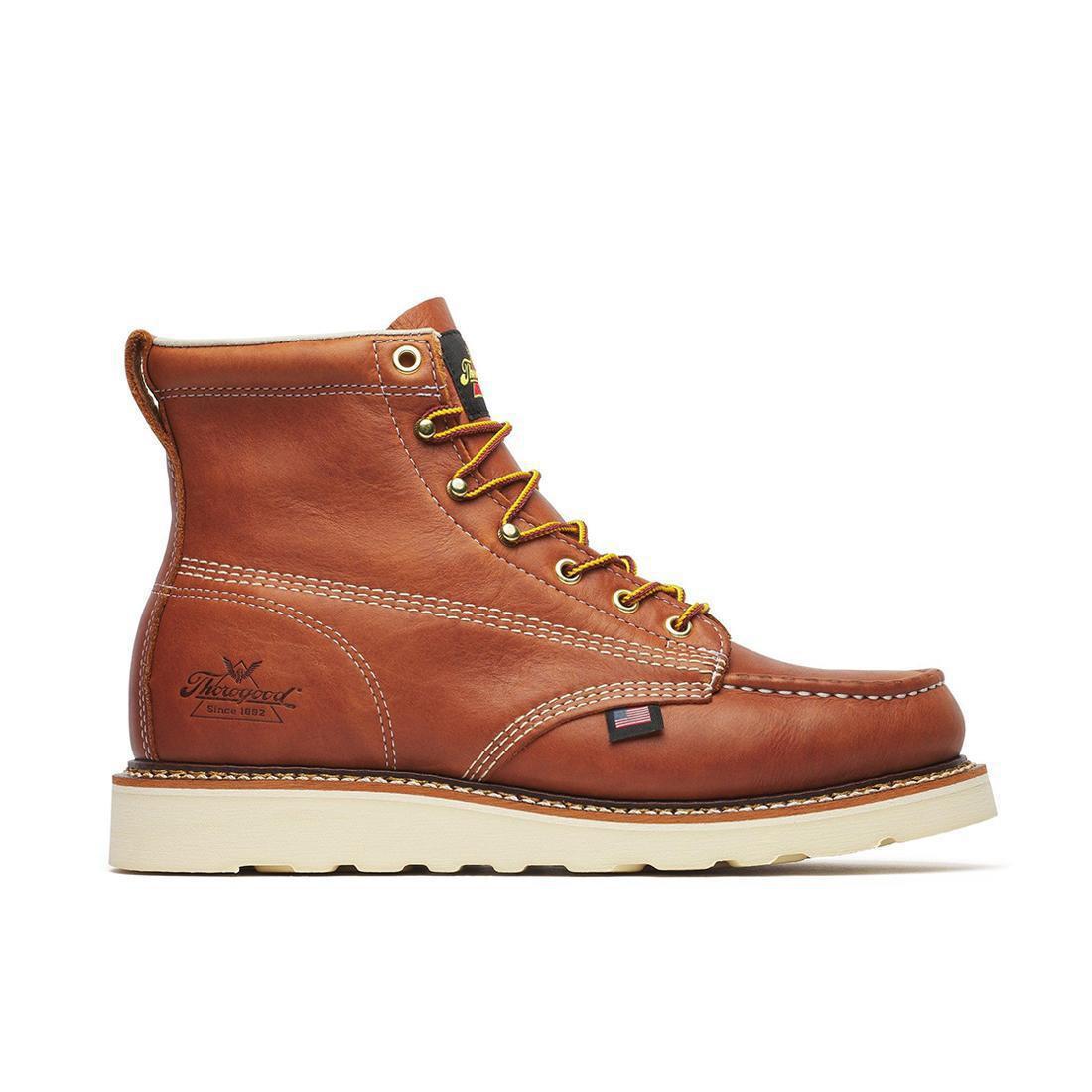 Thorogood American Heritage 6" Moc Toe Boot Maxwear Wedge Tobacco 814-4200 Hero