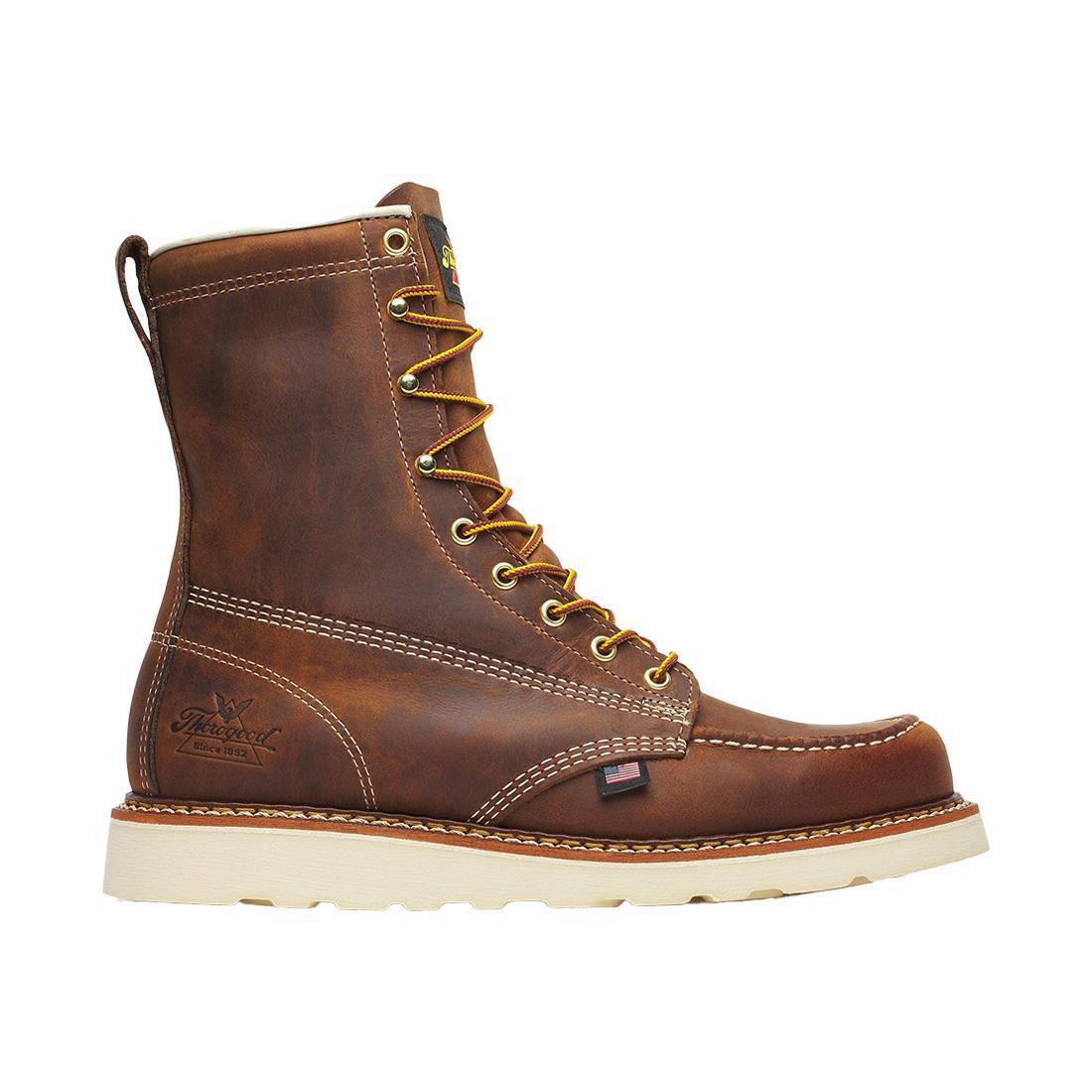 Thorogood American Heritage 8" Moc Toe Boot Maxwear Wedge Trail Crazy Horse 814-4178 Hero