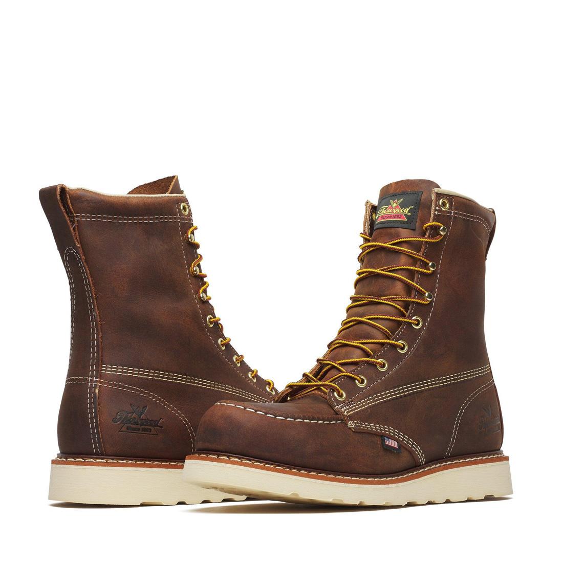Thorogood American Heritage 8" Steel-Toe Moc Toe Boot Maxwear Wedge Trail Crazy Horse 804-4478 Image 2