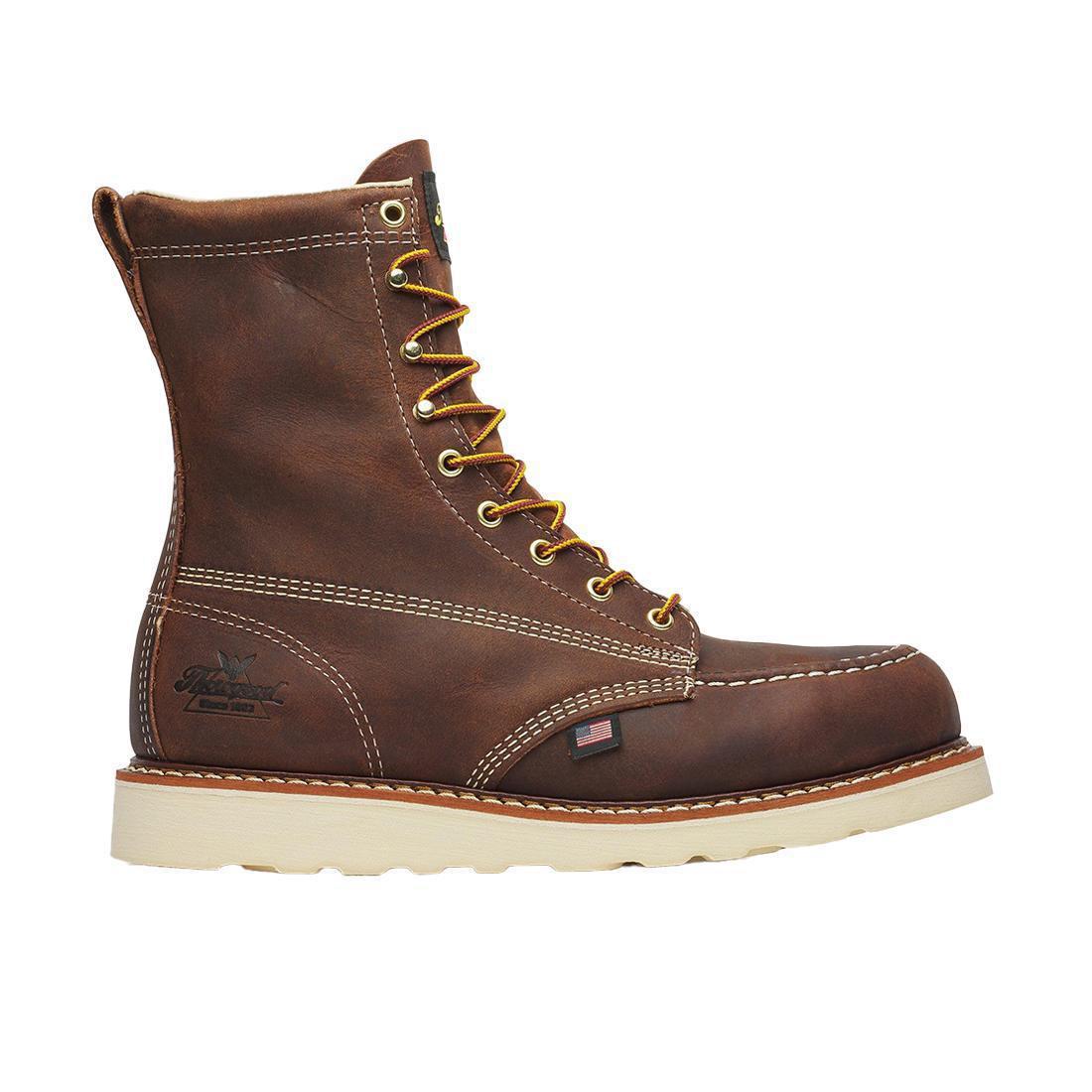 Thorogood American Heritage 8" Steel-Toe Moc Toe Boot Maxwear Wedge Trail Crazy Horse 804-4478 Hero