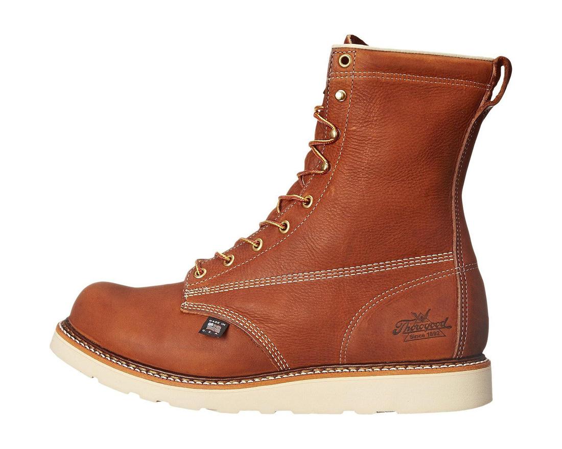 Thorogood American Heritage Waterproof 8" Composite Toe Plain Toe Boot Maxwear Wedge Tobacco [Product_tags] Image 9