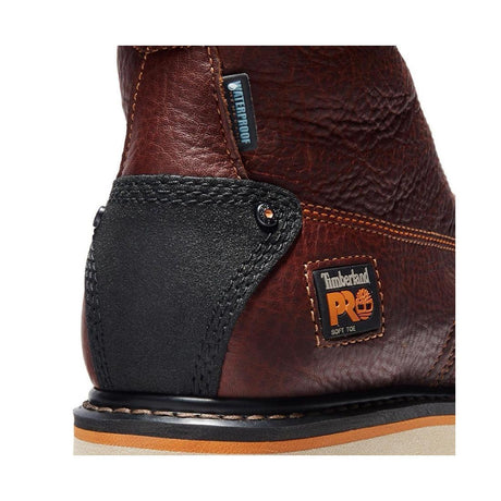 Timberland Pro Gridworks 6 Inch Soft-Toe Waterproof Boot Brown A1KRQ Back Detail View