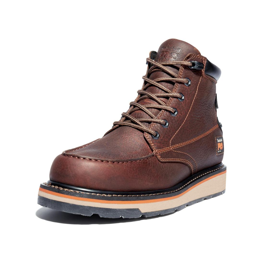 Timberland Pro Gridworks 6 Inch Soft-Toe Waterproof Boot Brown A1KRQ Front View