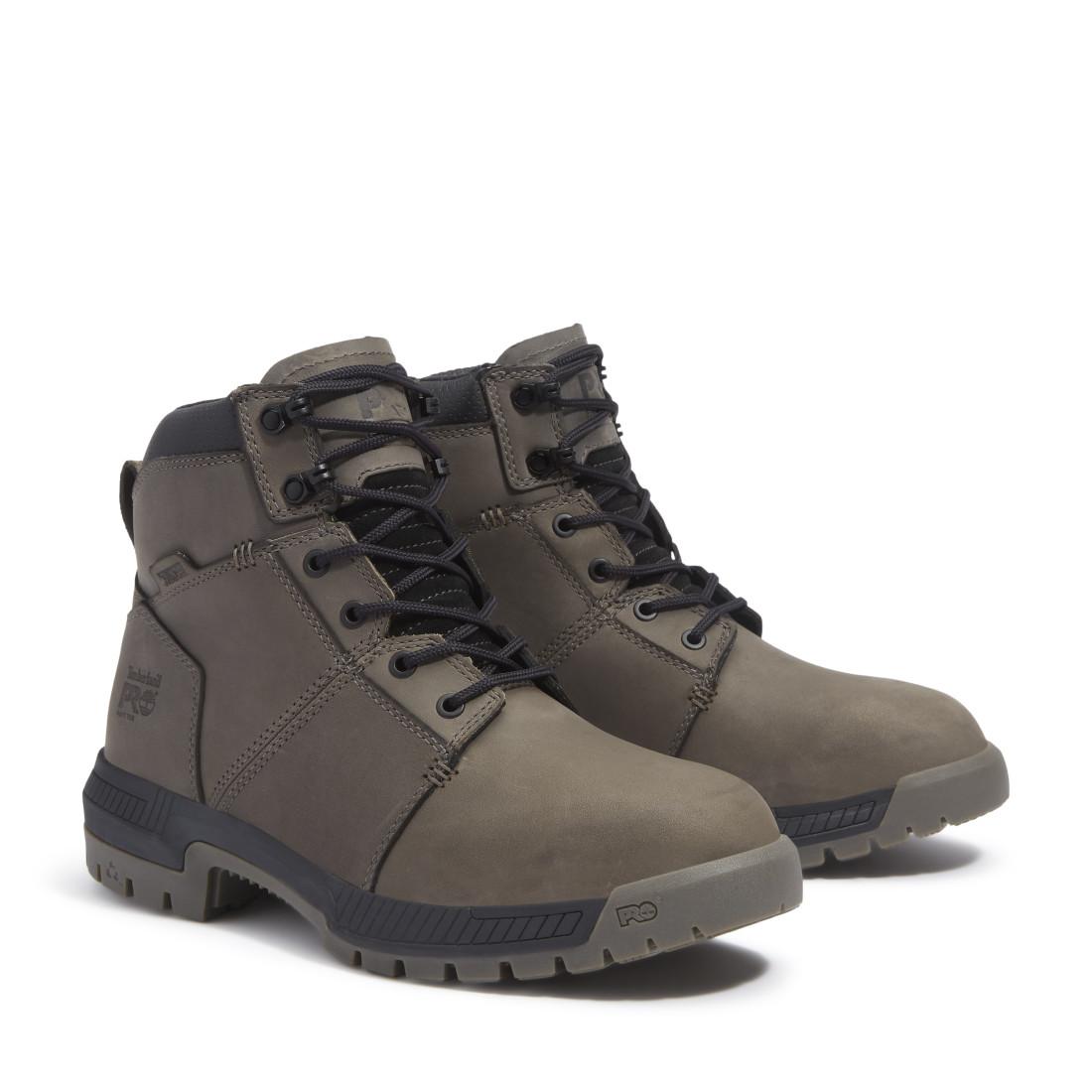 Timberland Pro Montauk Waterproof Soft Toe Work Boots – Medium Grey Front-upper View