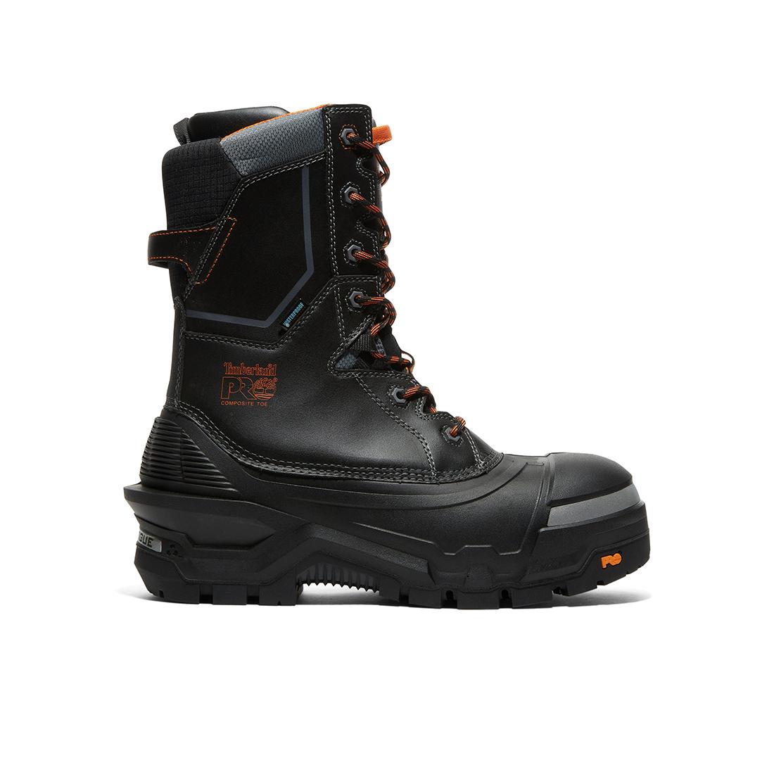 Timberland Pro Pac Max 10-Inch Waterproof Composite-Toe Work Boot Fp Csa Black/Orange korn, TB1A5QXJ Hero Image