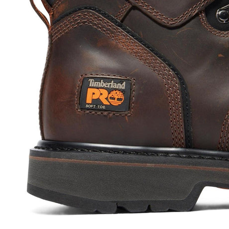 Timberland Pro Pit Boss 6 Inch Soft-Toe Boot Brown Detail View