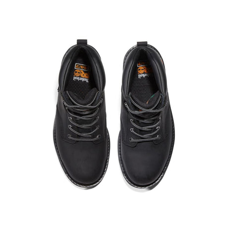 Timberland Pro Pit Boss 6 Inch Steel-Toe Work Boot Black Front-upper View