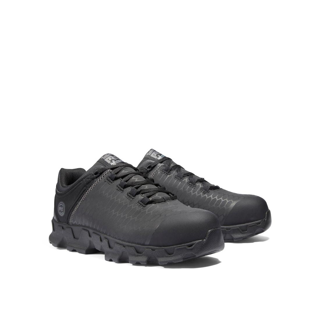 Timberland Pro Powertrain Sport Alloy-Toe Work Shoe Black A1Q3F Both Front View