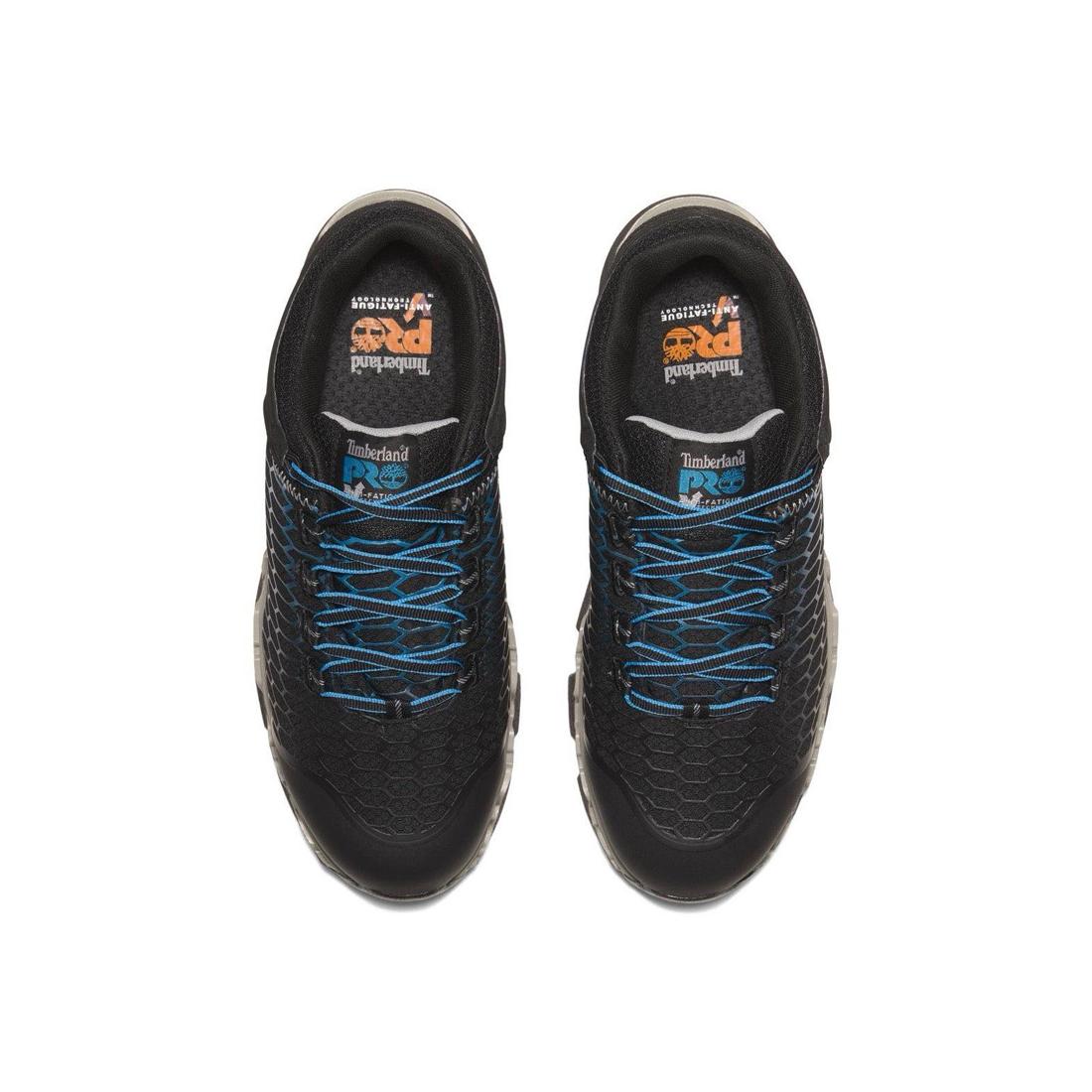 Timberland Pro Powertrain Sport Men's Alloy-Toe Work Shoe Blue Front-upper View