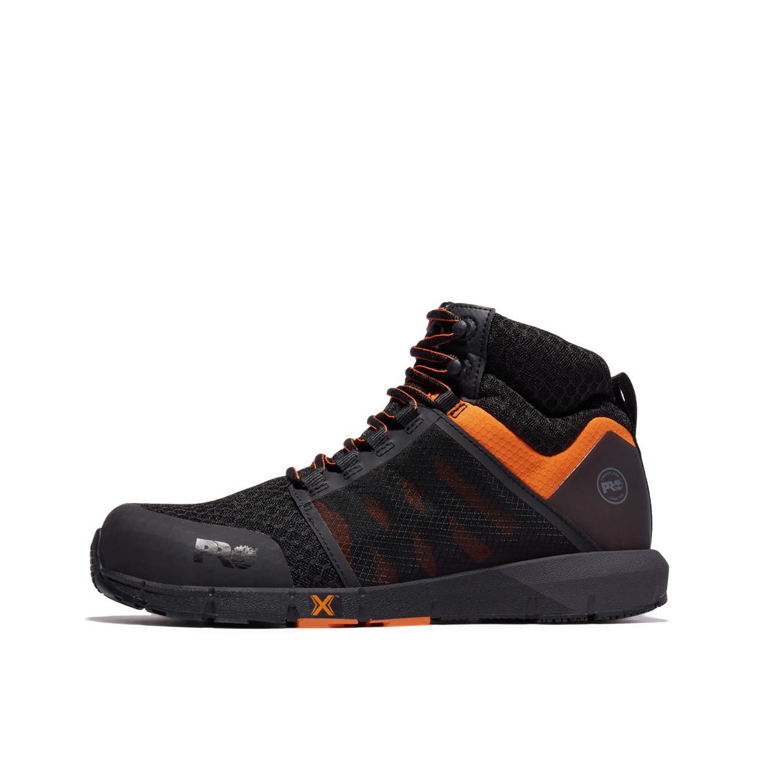 Timberland Pro Radius Composite-Toe Work Boot Black/Orange A29QB Lateral View