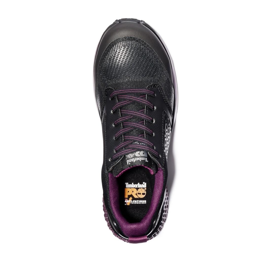 Timberland Pro Reaxion Women’s Composite Toe Work Shoes – Black Front-upper View