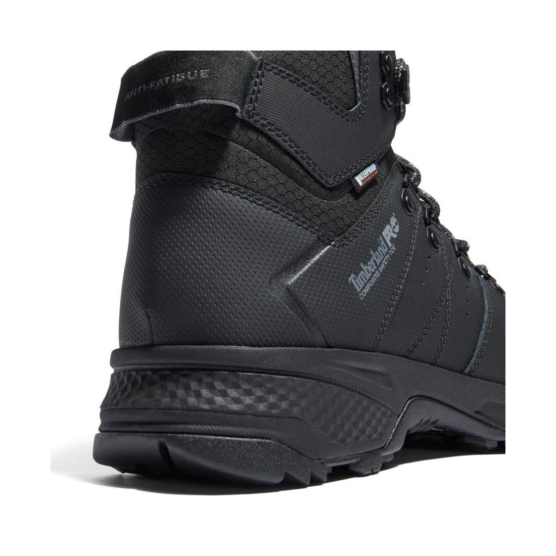 Timberland Pro Switchback 6 Inch Composite-Toe Waterproof PR Work Boot Black A2CB8 Heel View