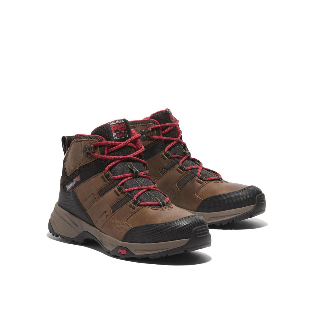 Timberland Pro Switchback Lt 6 Inch Steel-Toe Work Boot Brown/Red A6183,DISCONTINUED,LOLA