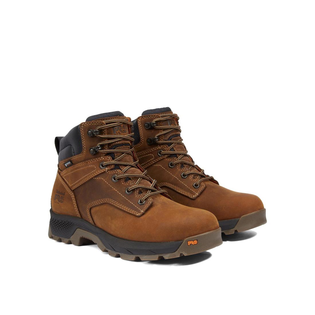 Timberland Pro Titan EV 6 Inch Soft-Toe Waterproof Work Boot Brown A5M2T Both Front View