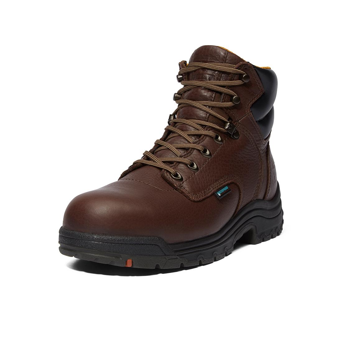 Timberland Pro Titan® 6-Inch Waterproof Alloy-Toe Work Boot Brown korn, TB126078 Heel Image