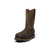 Timberland Pro True Grit Composite-Toe Waterproof Pull-On Work Boot Brown/Green A2297 Front View