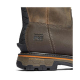 Timberland Pro True Grit Composite-Toe Waterproof Pull-On Work Boot Brown/Green A2297 Heel View