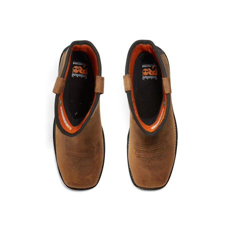 Timberland Pro True Grit Composite-Toe Waterproof Pull-on Work Boot Brown Front-upper View
