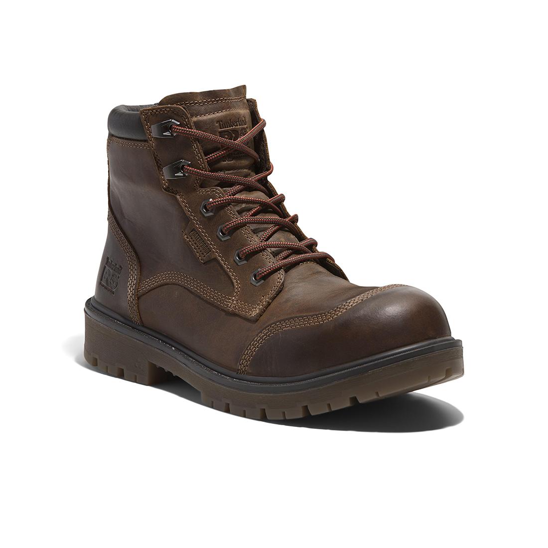 Timberland Pro Whitman 6-Inch Waterproof Composite-Toe Work Boot Full Grain Dark Brown korn, TB0A677Y Angled Image 2