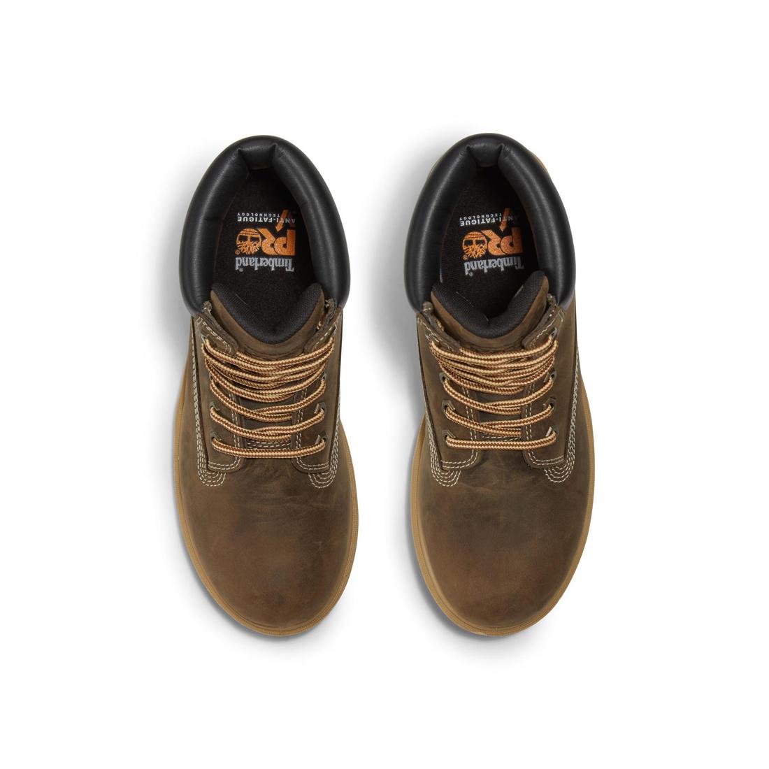 Timberland Pro Women's Direct Attach 6 Inch Soft Toe Waterproof Ins 200G Boot Brown Front-upper View